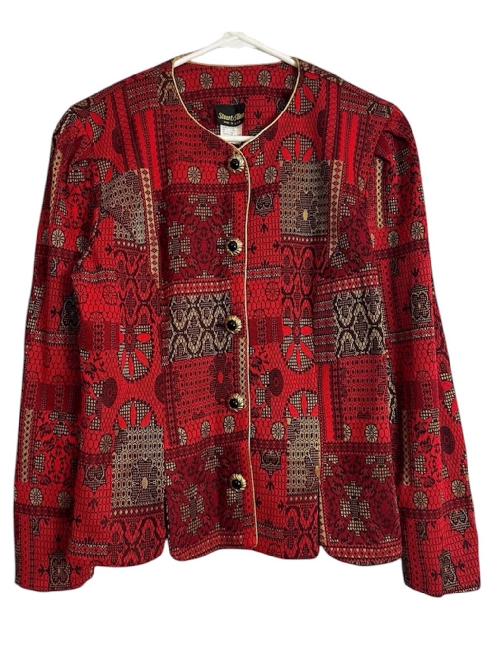 Vintage 80’s Stuart Alan Bohemian Red Statement Blazer